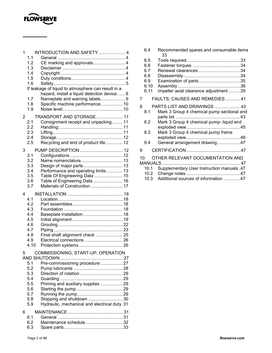 Flowserve MARK 3 GROUP 4 User Manual | Page 2 / 48