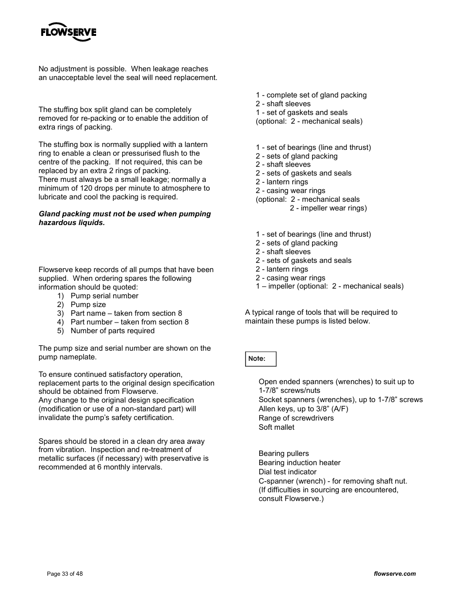 Flowserve MARK 3 GROUP 4 User Manual | Page 33 / 48
