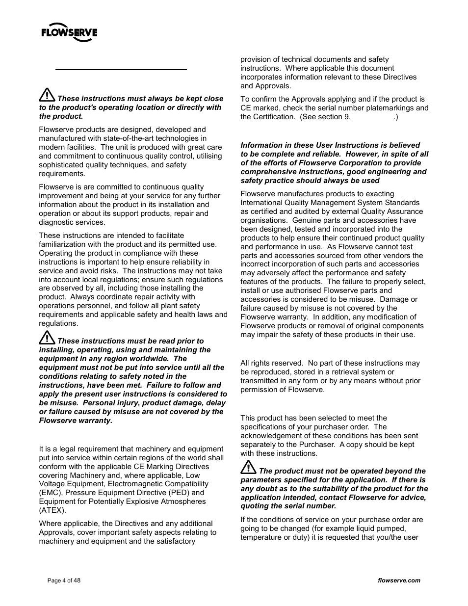 Flowserve MARK 3 GROUP 4 User Manual | Page 4 / 48