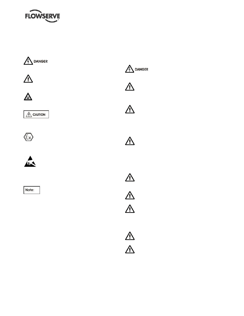 6 safety, 1 summary of safety markings, 2 personnel qualification and training | 3 safety action | Flowserve ESP2 User Manual | Page 4 / 62