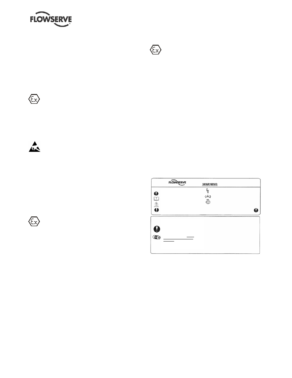 5 preventing sparks, 6 preventing leakage, 7 name plate and safety labels | 1 nameplate, 2 safety labels | Flowserve ESP2 User Manual | Page 7 / 62
