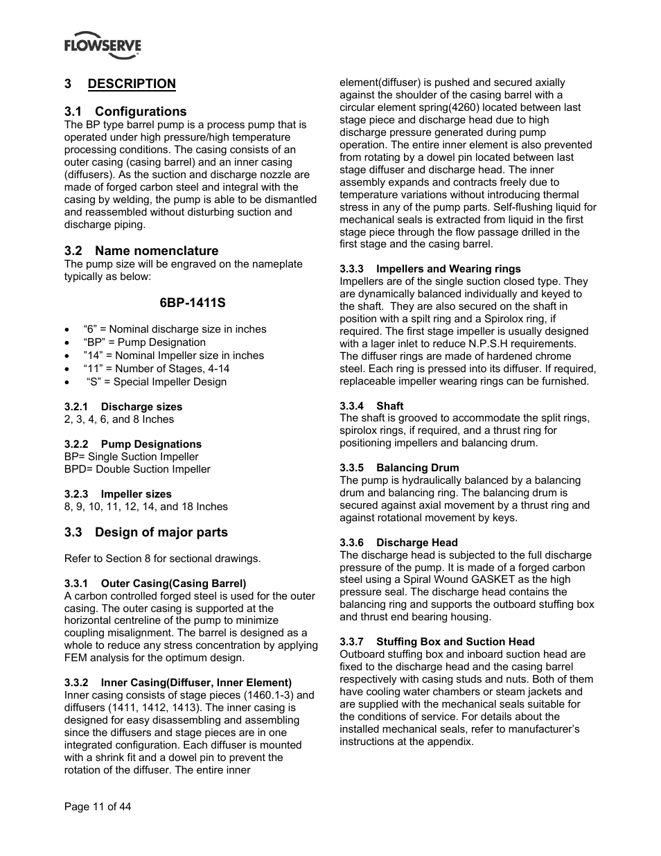 Flowserve BP User Manual | Page 11 / 44