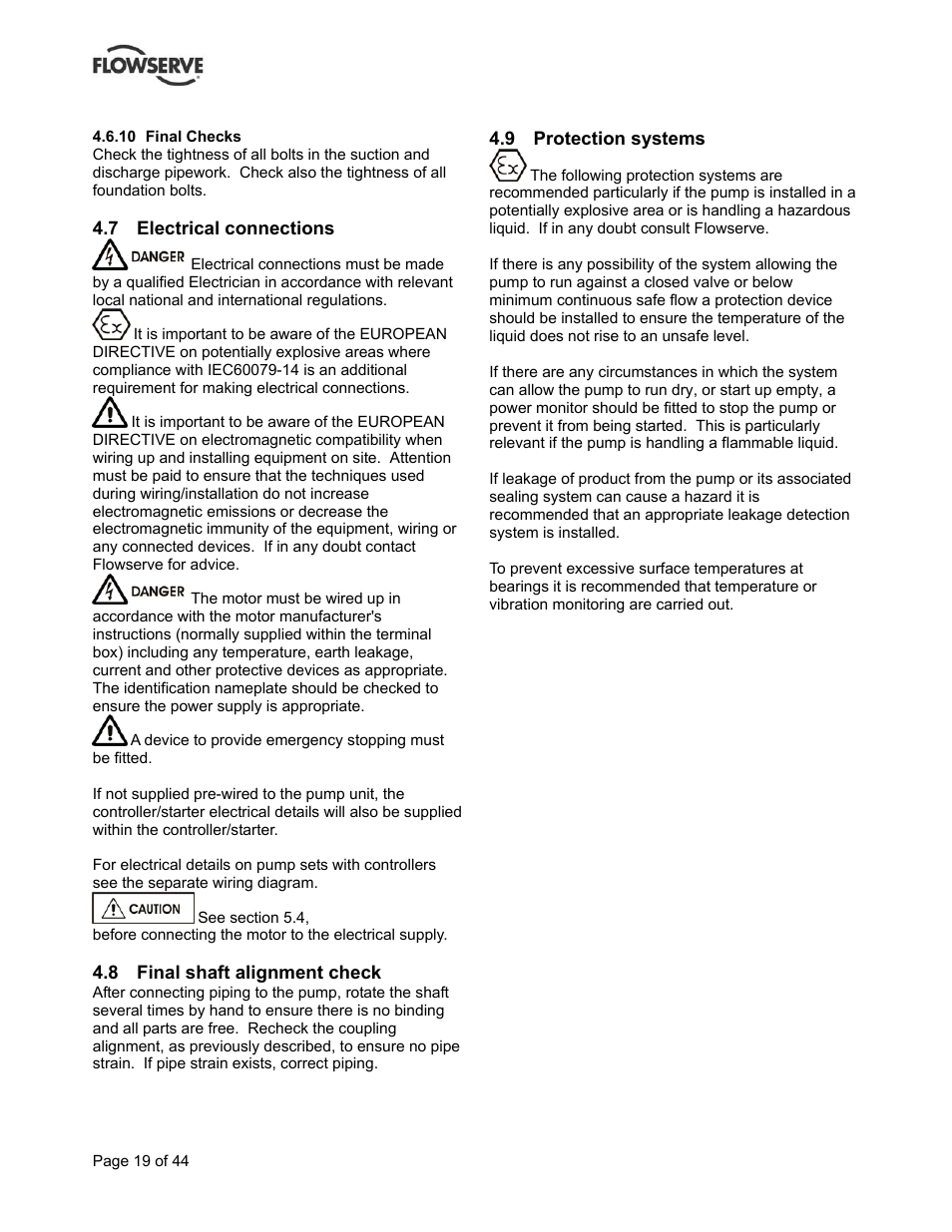Flowserve BP User Manual | Page 19 / 44