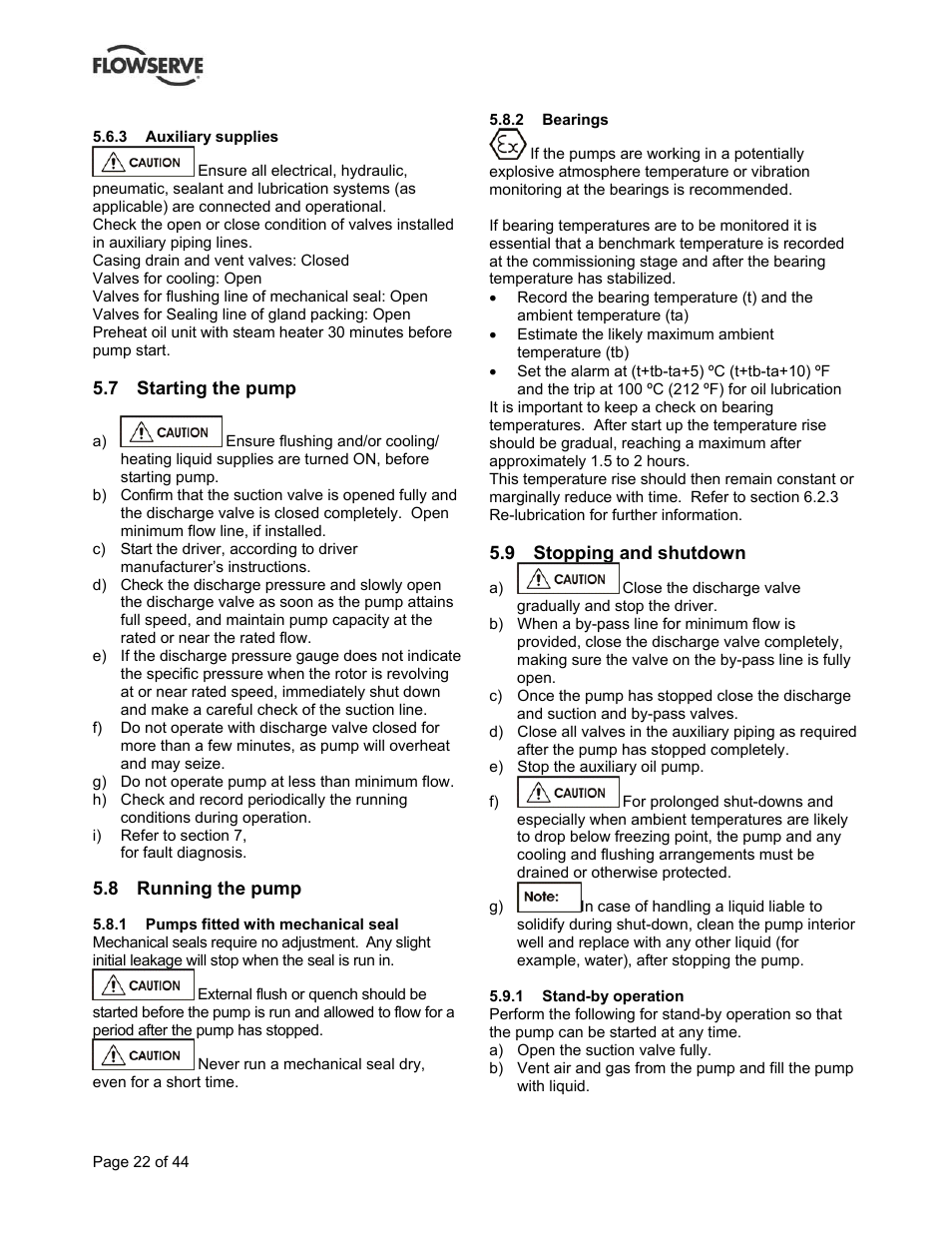 Flowserve BP User Manual | Page 22 / 44