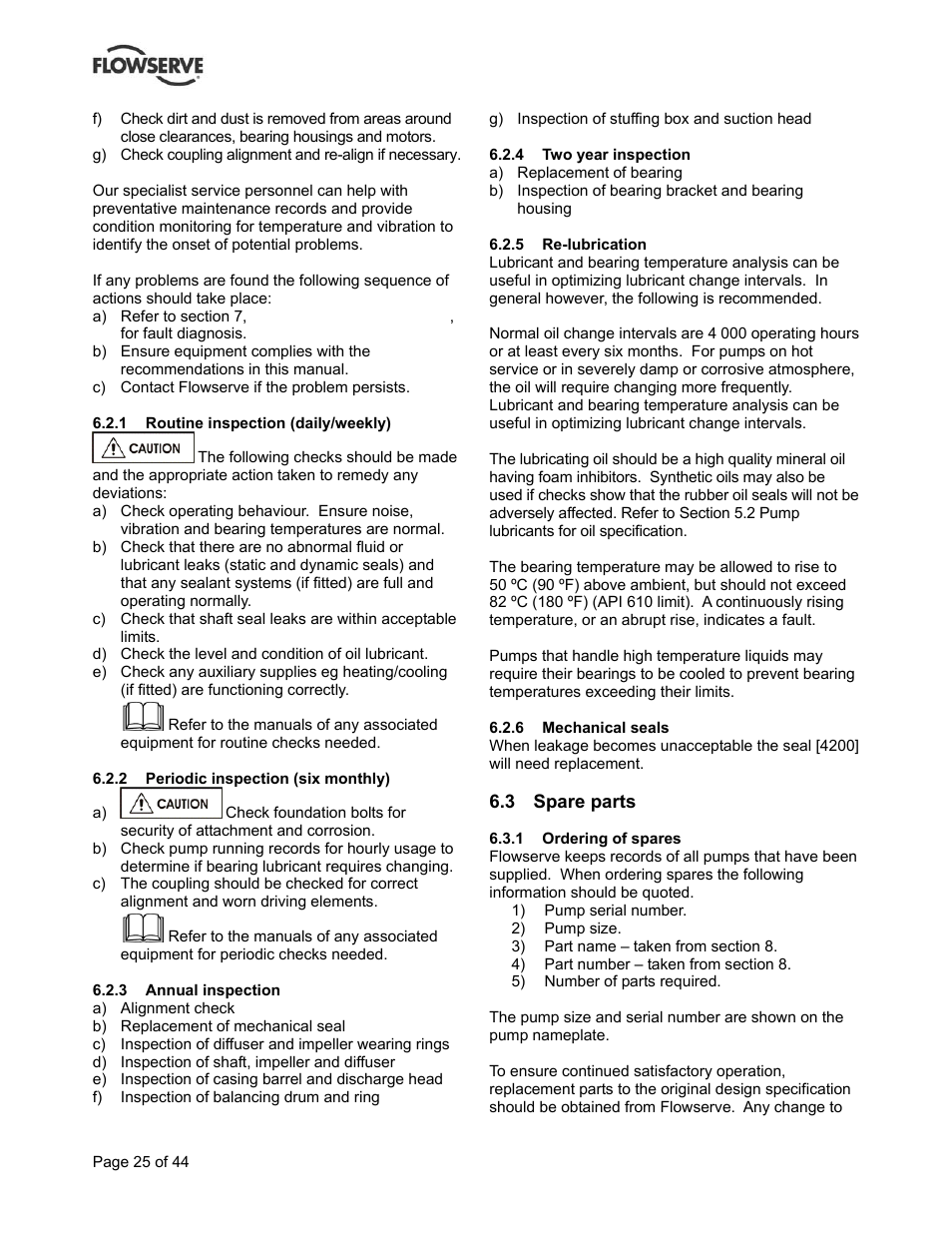 Flowserve BP User Manual | Page 25 / 44