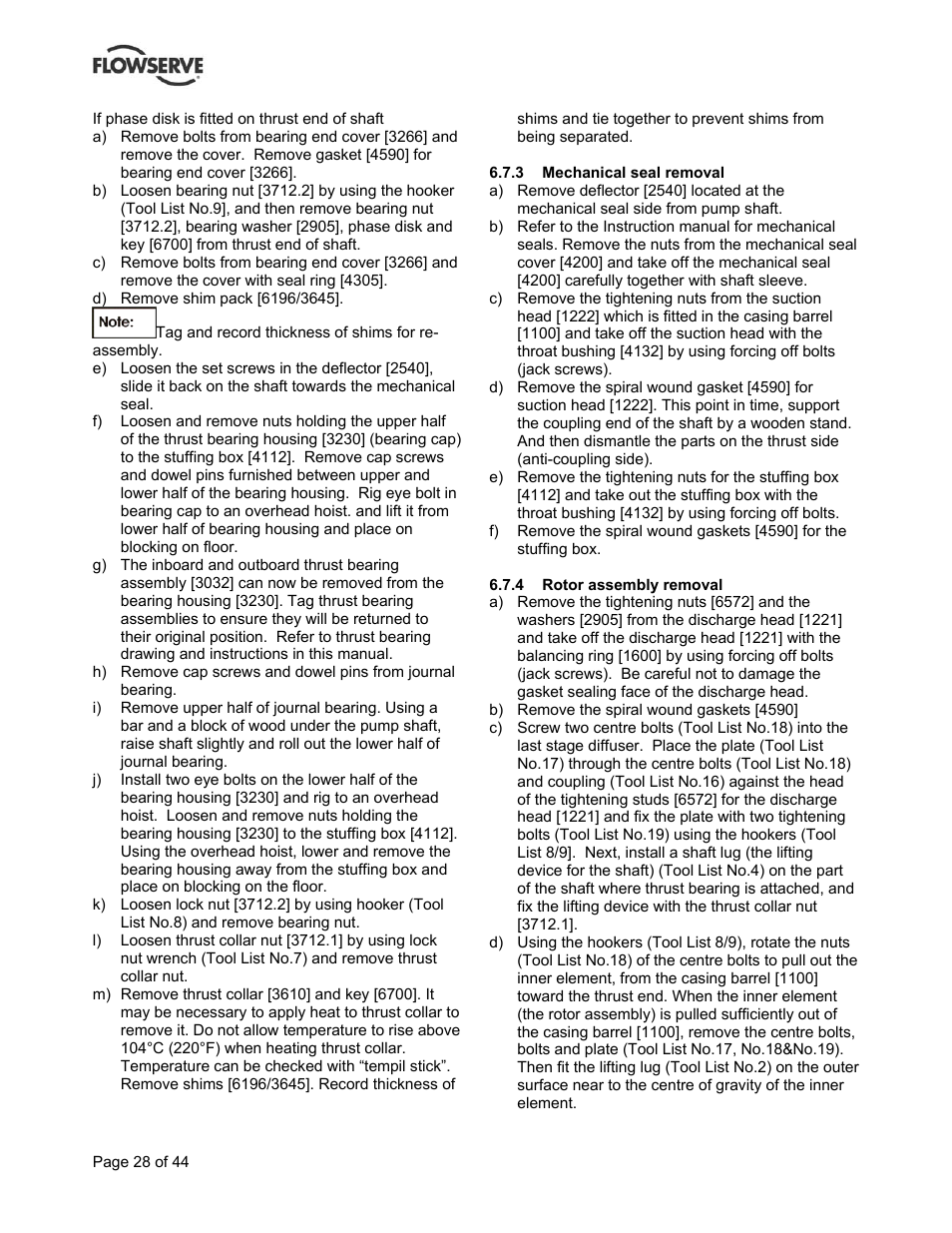 Flowserve BP User Manual | Page 28 / 44