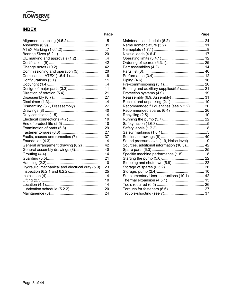 Flowserve BP User Manual | Page 3 / 44