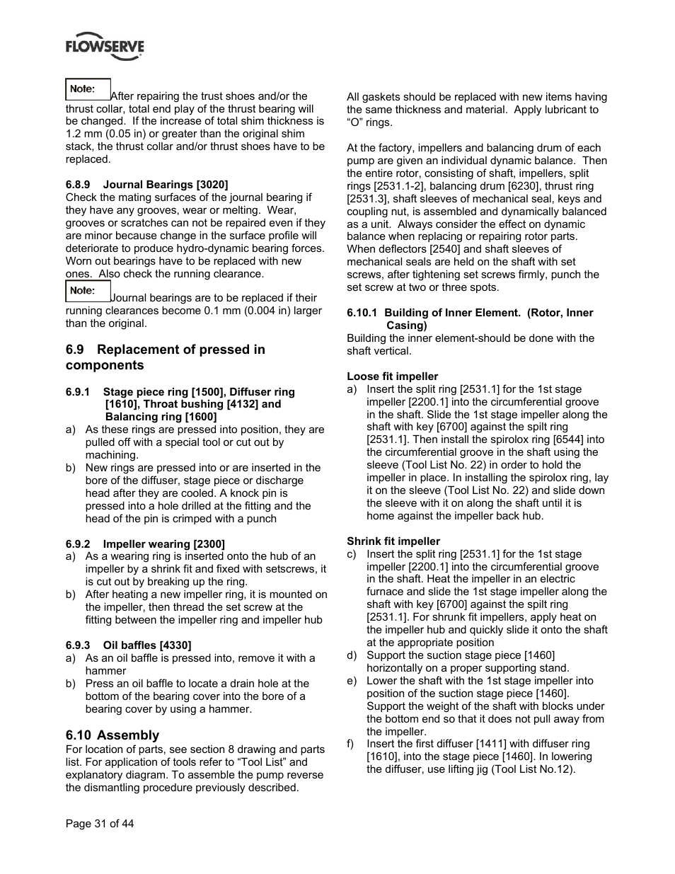 Flowserve BP User Manual | Page 31 / 44