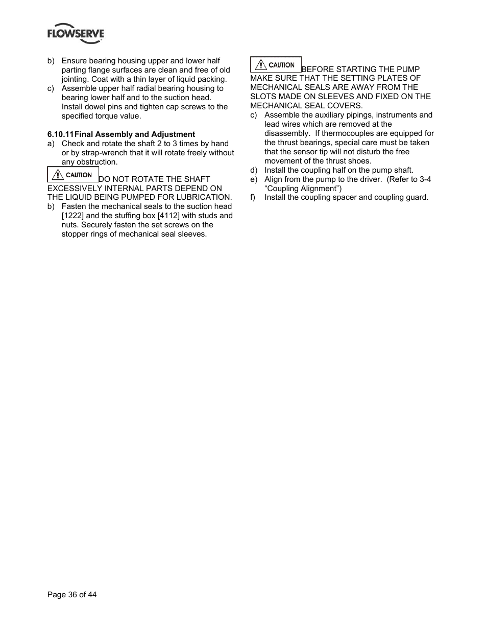 Flowserve BP User Manual | Page 36 / 44