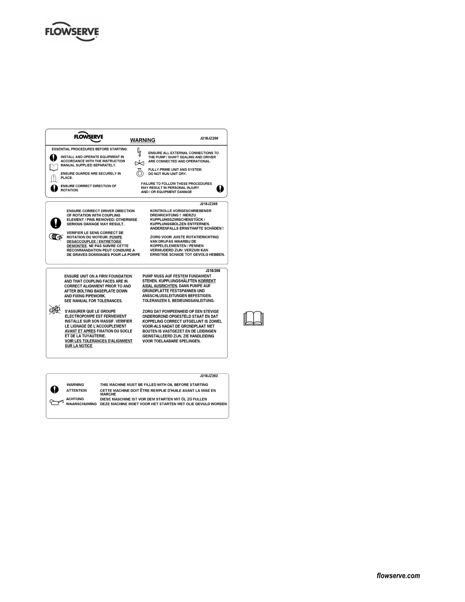 7 nameplate and safety labels, 8 specific machine performance, 9 noise level | Flowserve CPXS User Manual | Page 9 / 48