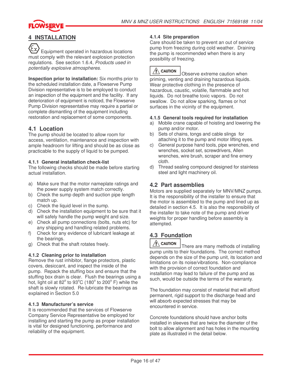 Flowserve MNV User Manual | Page 16 / 47