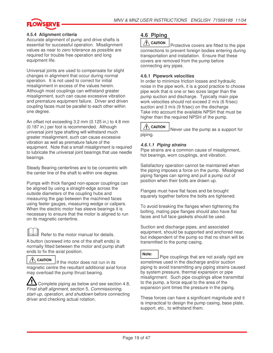 Flowserve MNV User Manual | Page 19 / 47