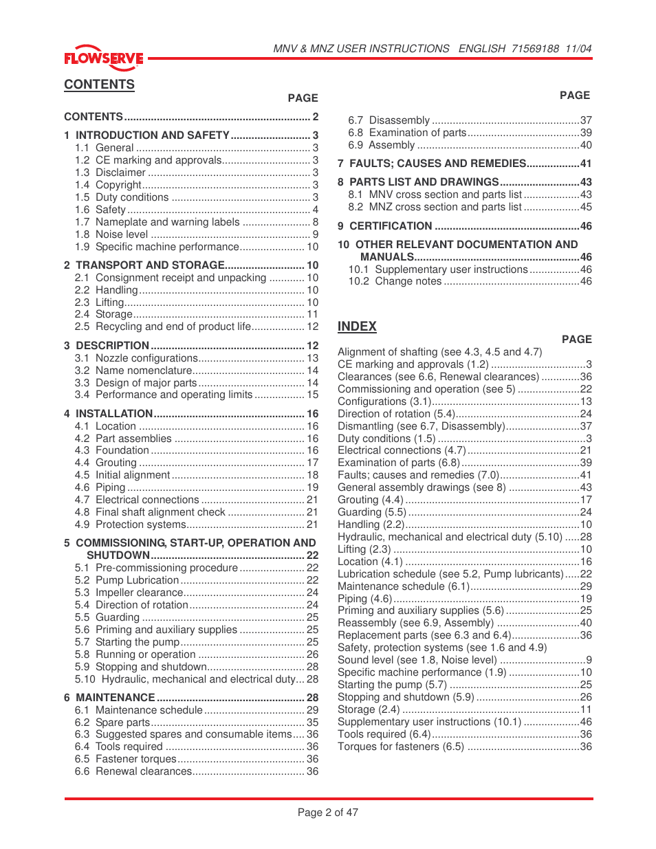 Flowserve MNV User Manual | Page 2 / 47