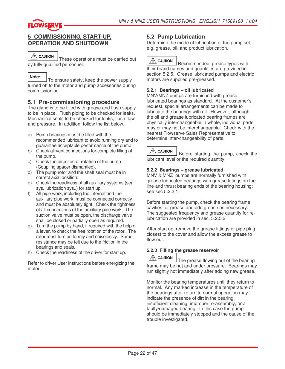 Flowserve MNV User Manual | Page 22 / 47