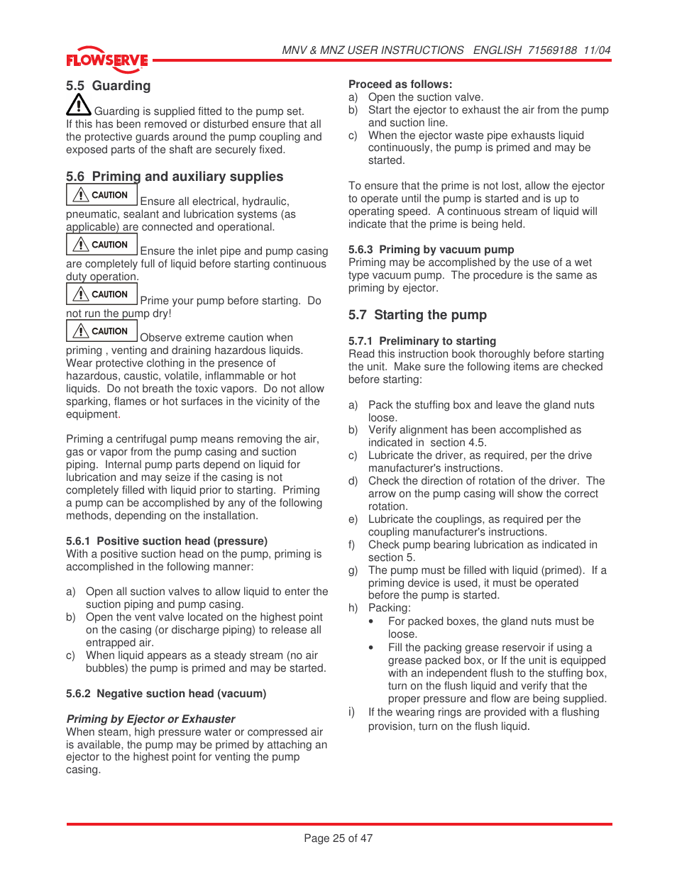 Flowserve MNV User Manual | Page 25 / 47