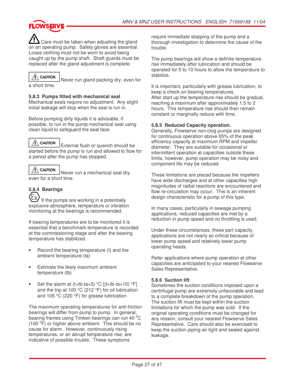 Flowserve MNV User Manual | Page 27 / 47