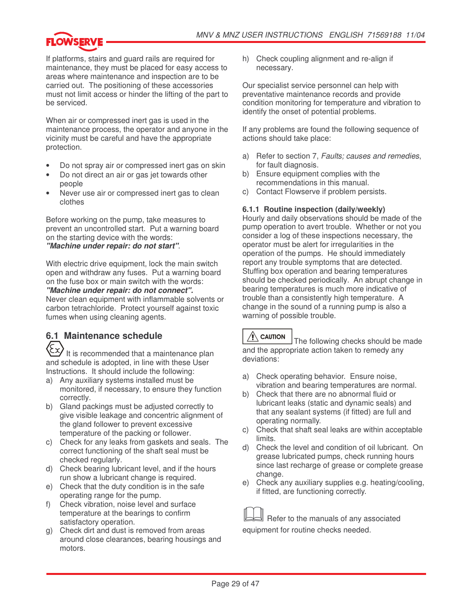 Flowserve MNV User Manual | Page 29 / 47