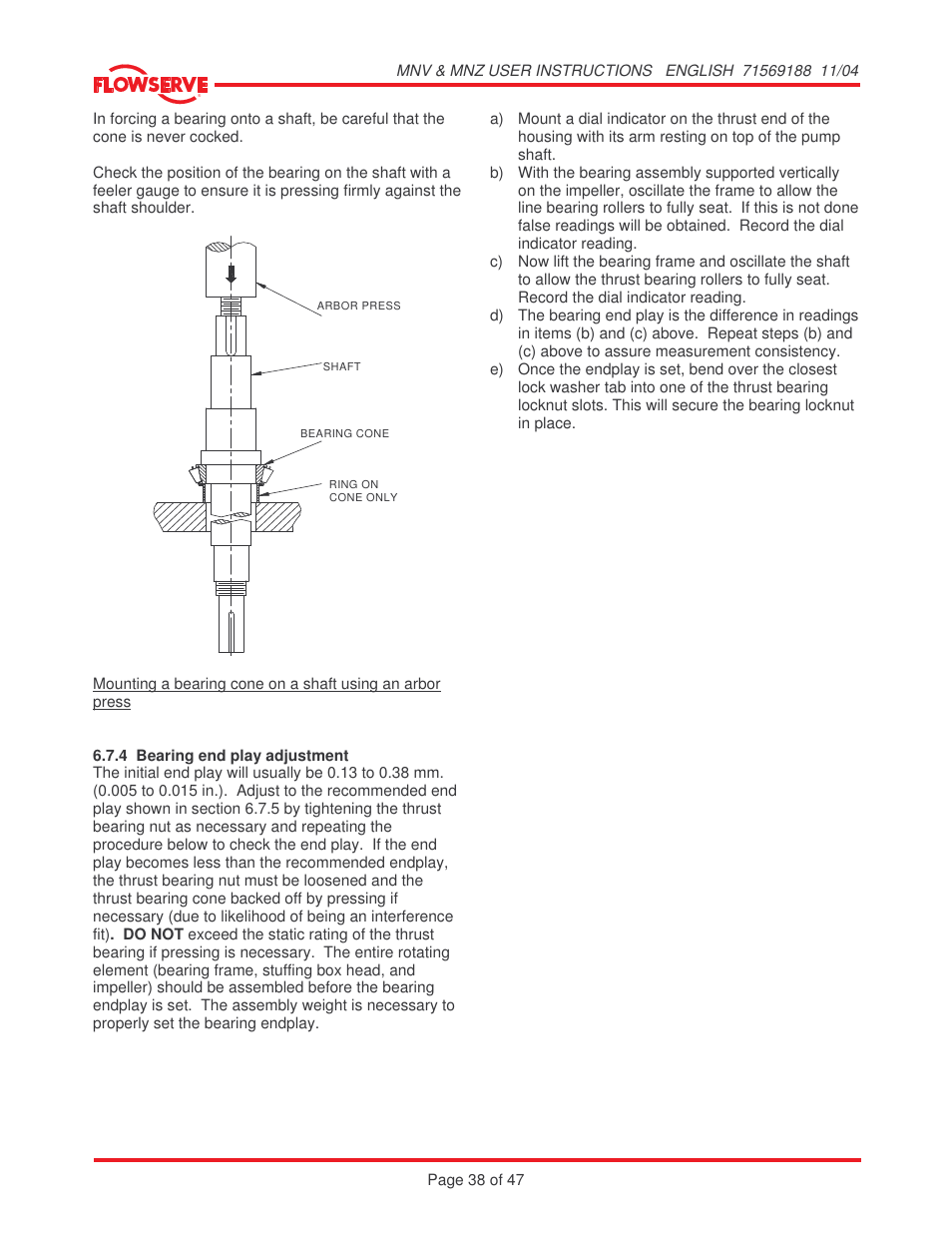 Flowserve MNV User Manual | Page 38 / 47