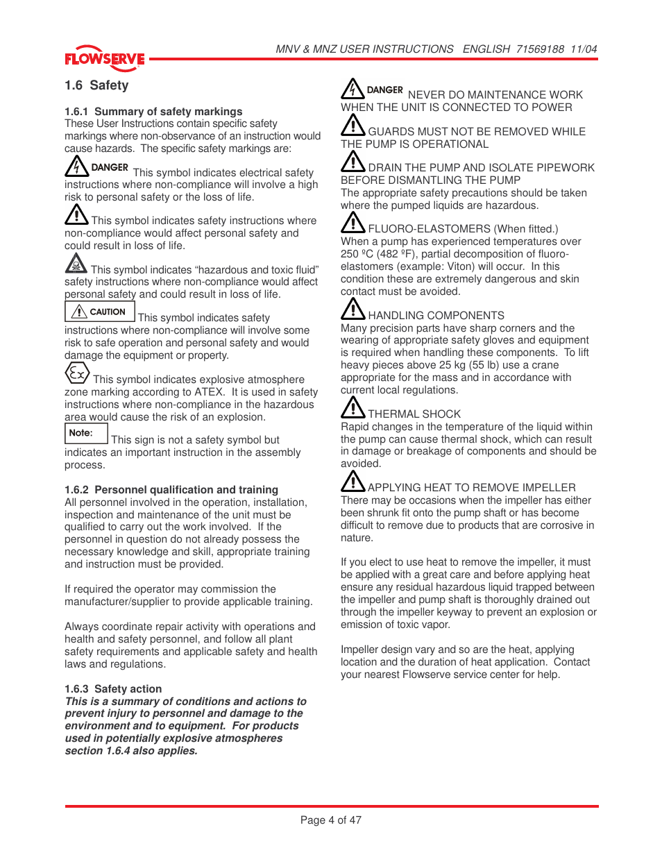 Flowserve MNV User Manual | Page 4 / 47