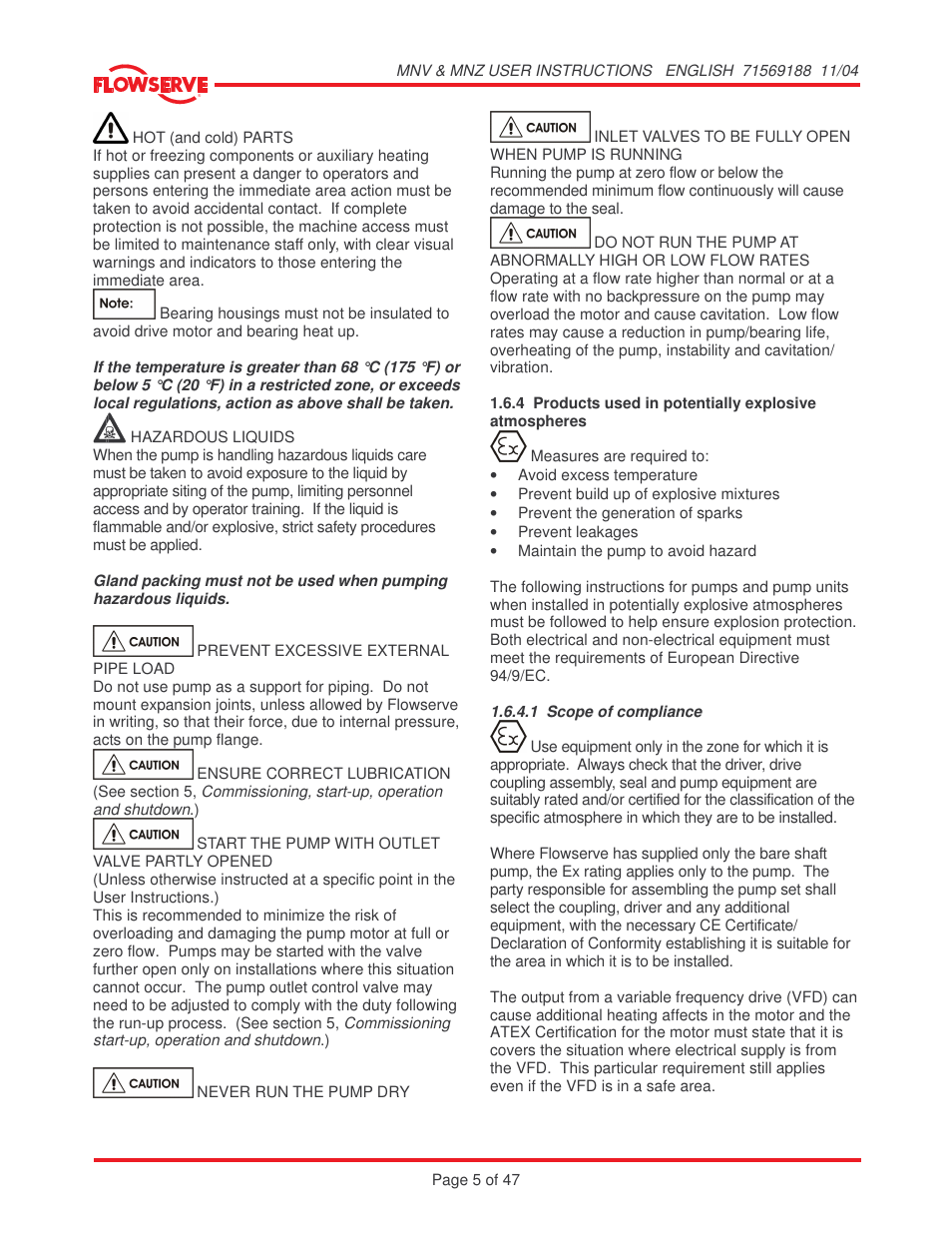 Flowserve MNV User Manual | Page 5 / 47