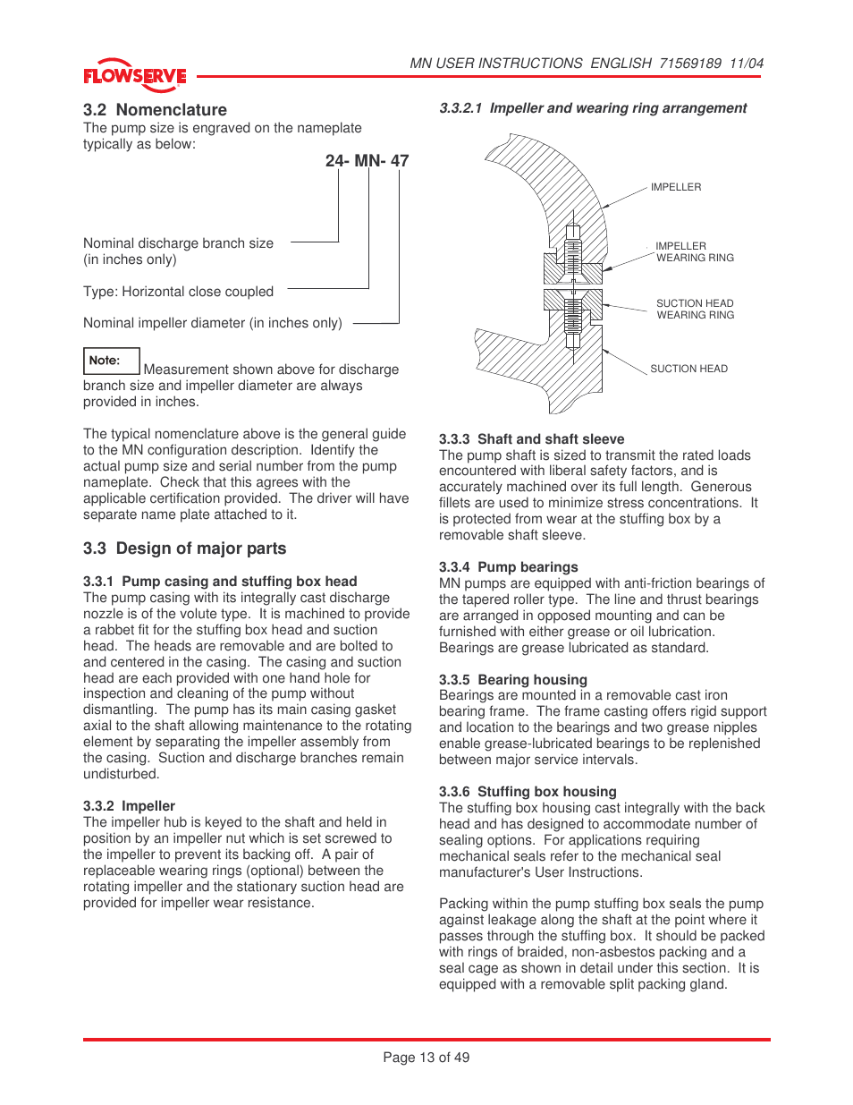 Flowserve MN User Manual | Page 13 / 49