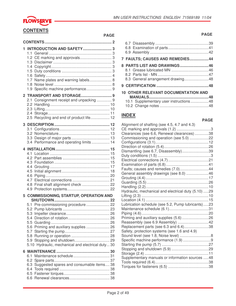 Flowserve MN User Manual | Page 2 / 49
