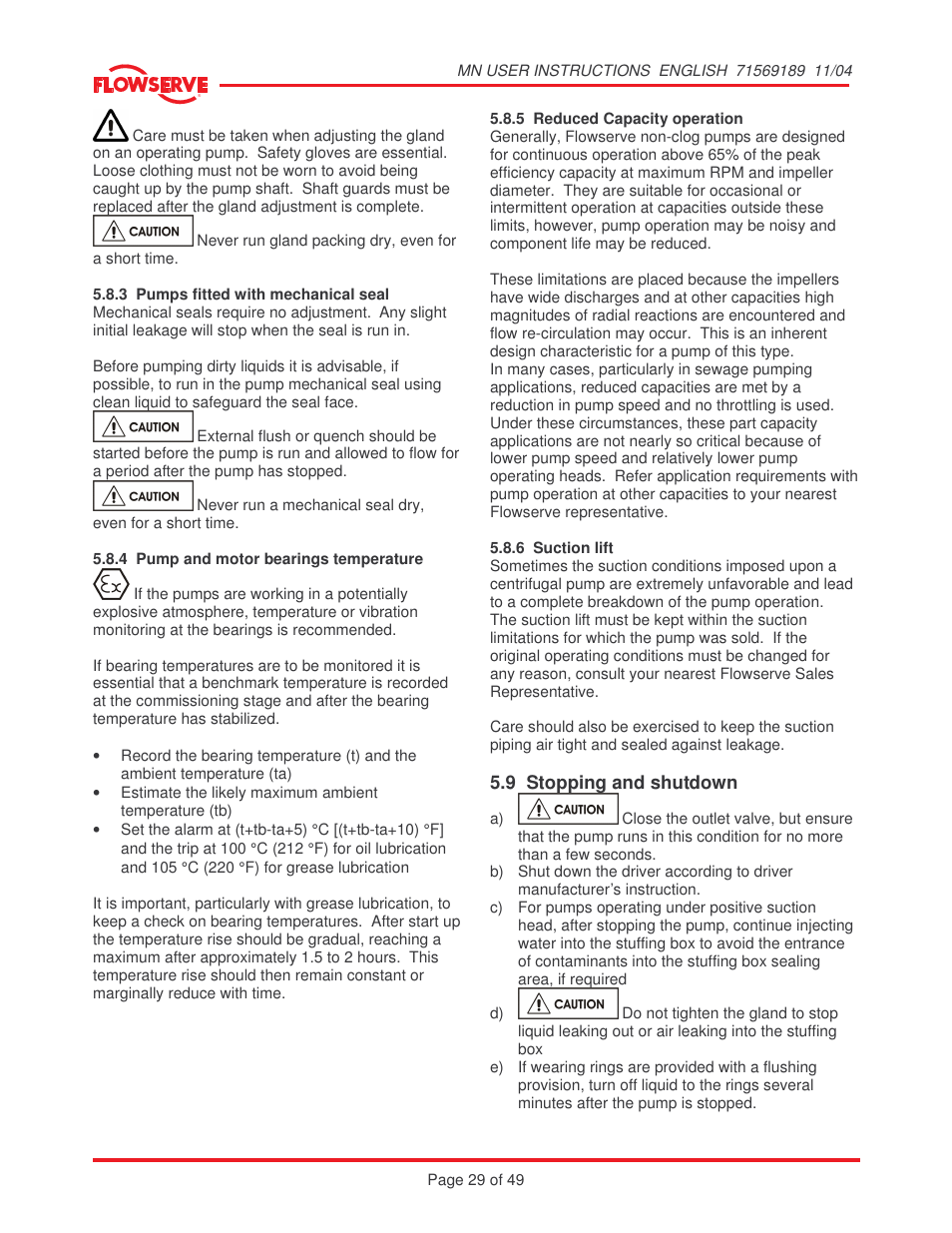 Flowserve MN User Manual | Page 29 / 49