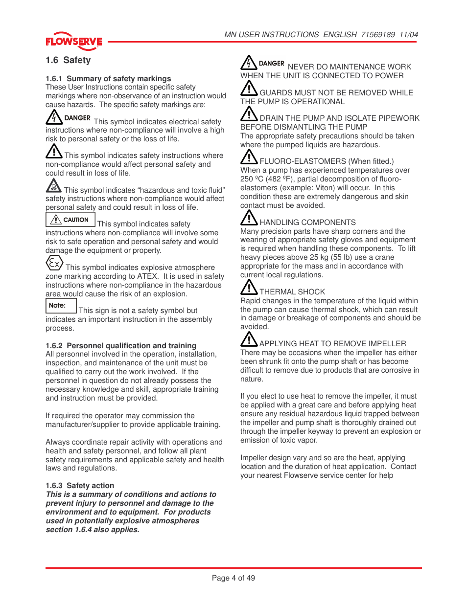 Flowserve MN User Manual | Page 4 / 49