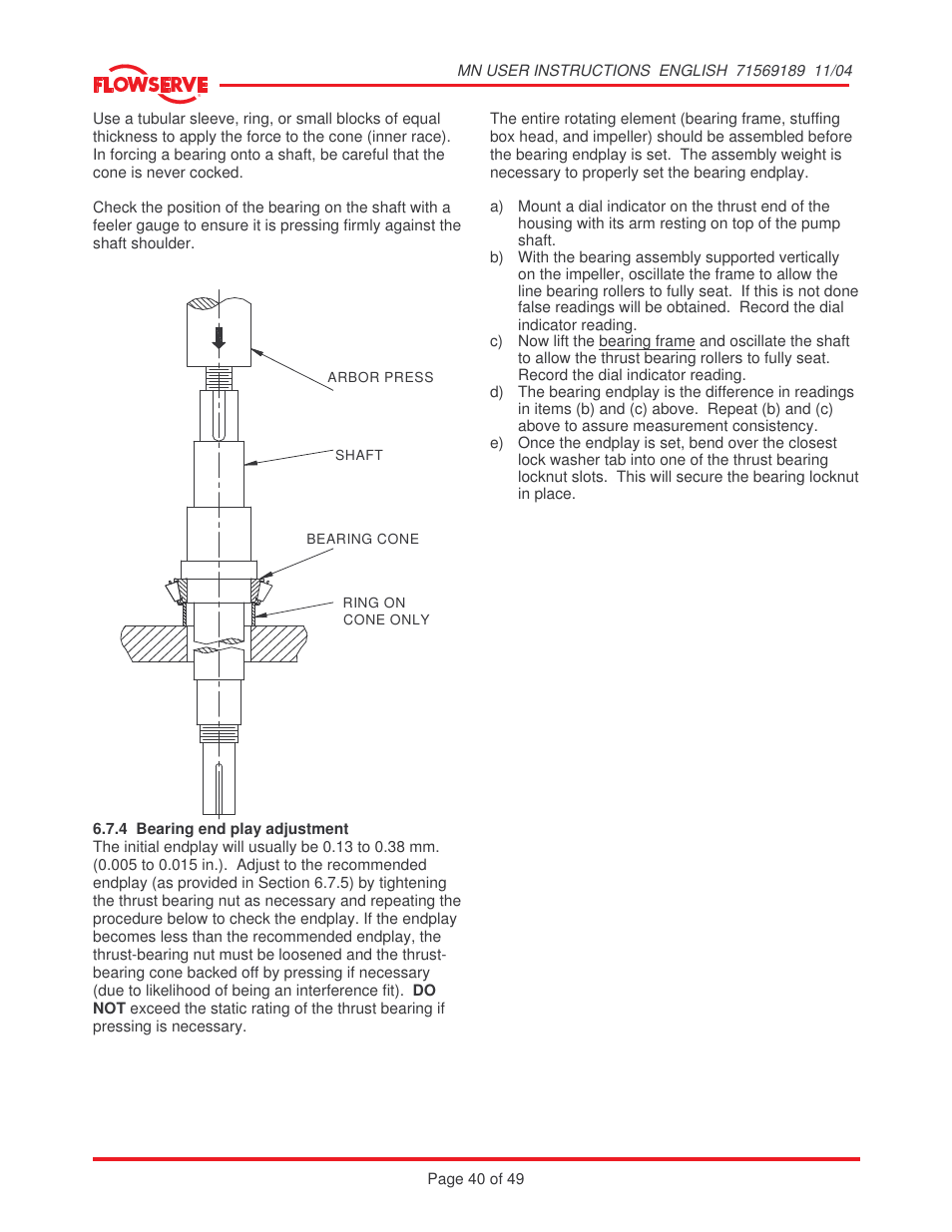 Flowserve MN User Manual | Page 40 / 49