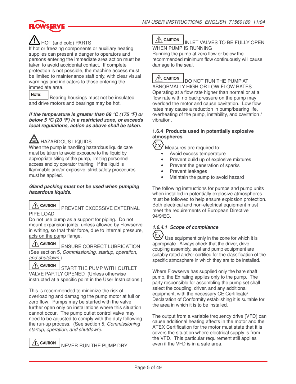 Flowserve MN User Manual | Page 5 / 49