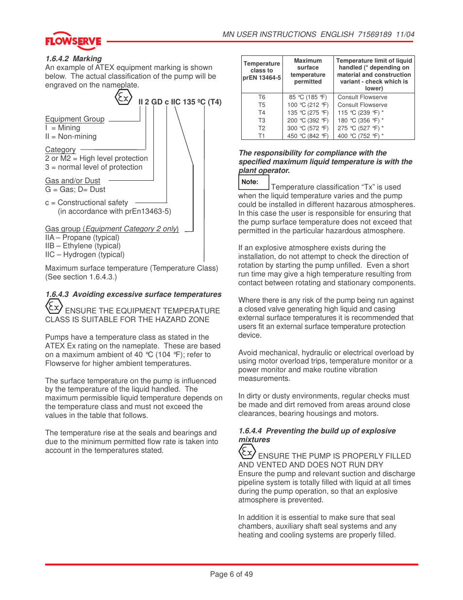 Flowserve MN User Manual | Page 6 / 49