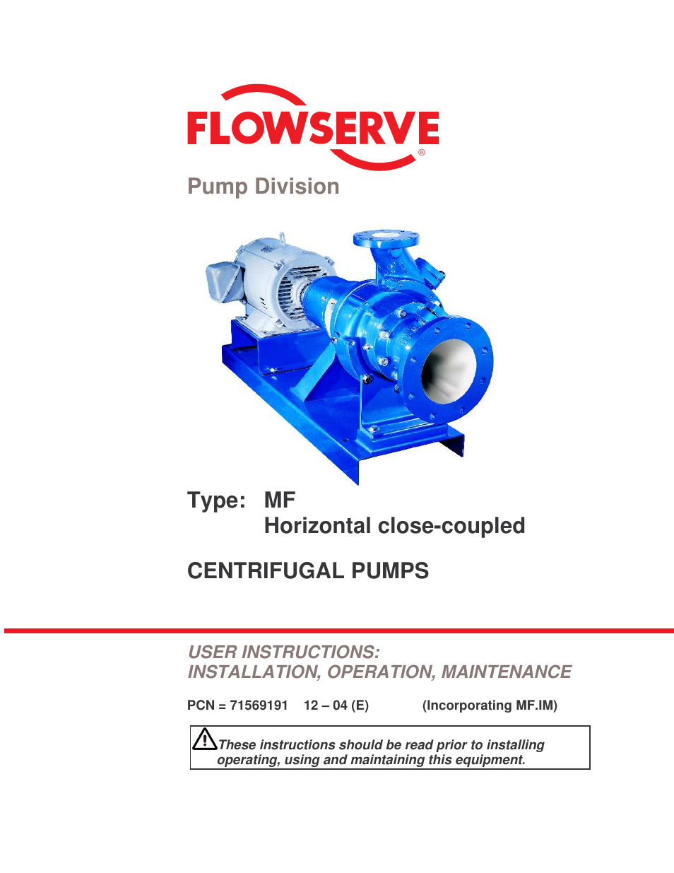 Flowserve MF User Manual | 50 pages