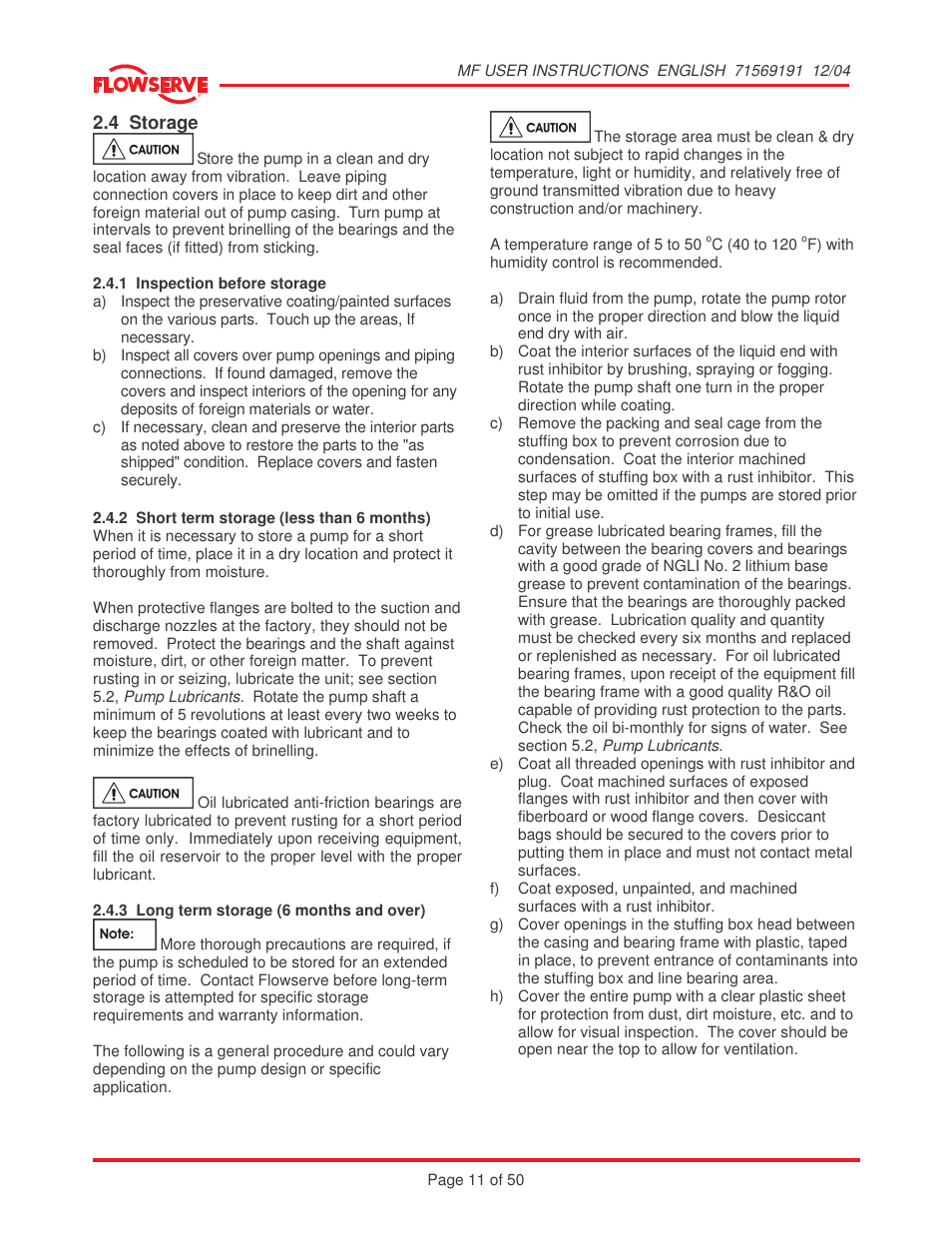 Flowserve MF User Manual | Page 11 / 50