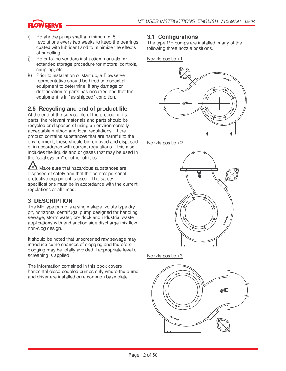 Flowserve MF User Manual | Page 12 / 50