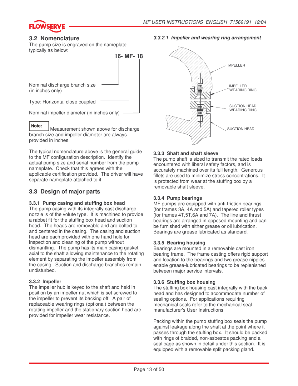 Flowserve MF User Manual | Page 13 / 50