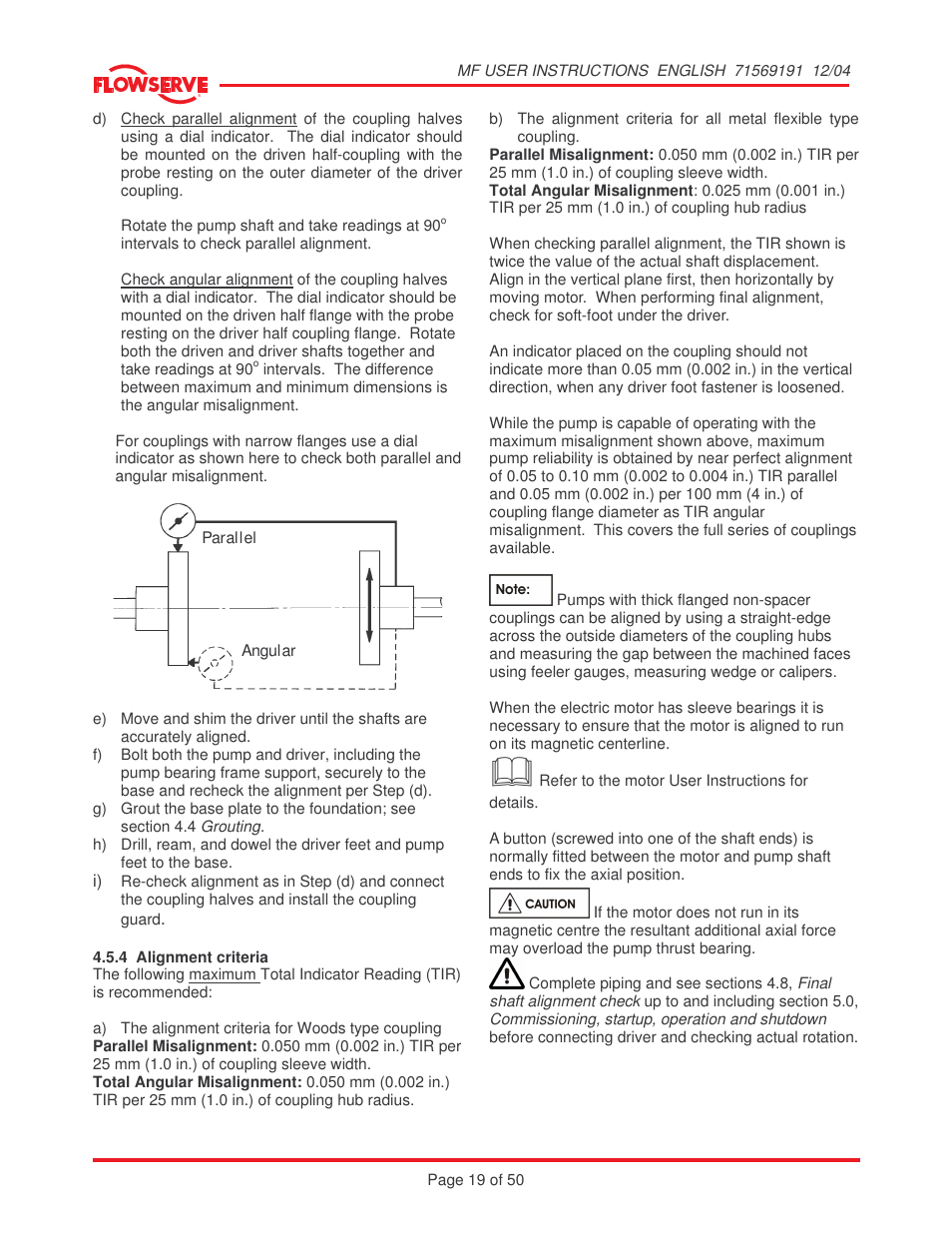 Flowserve MF User Manual | Page 19 / 50