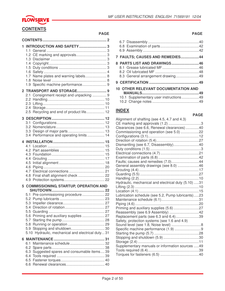 Flowserve MF User Manual | Page 2 / 50