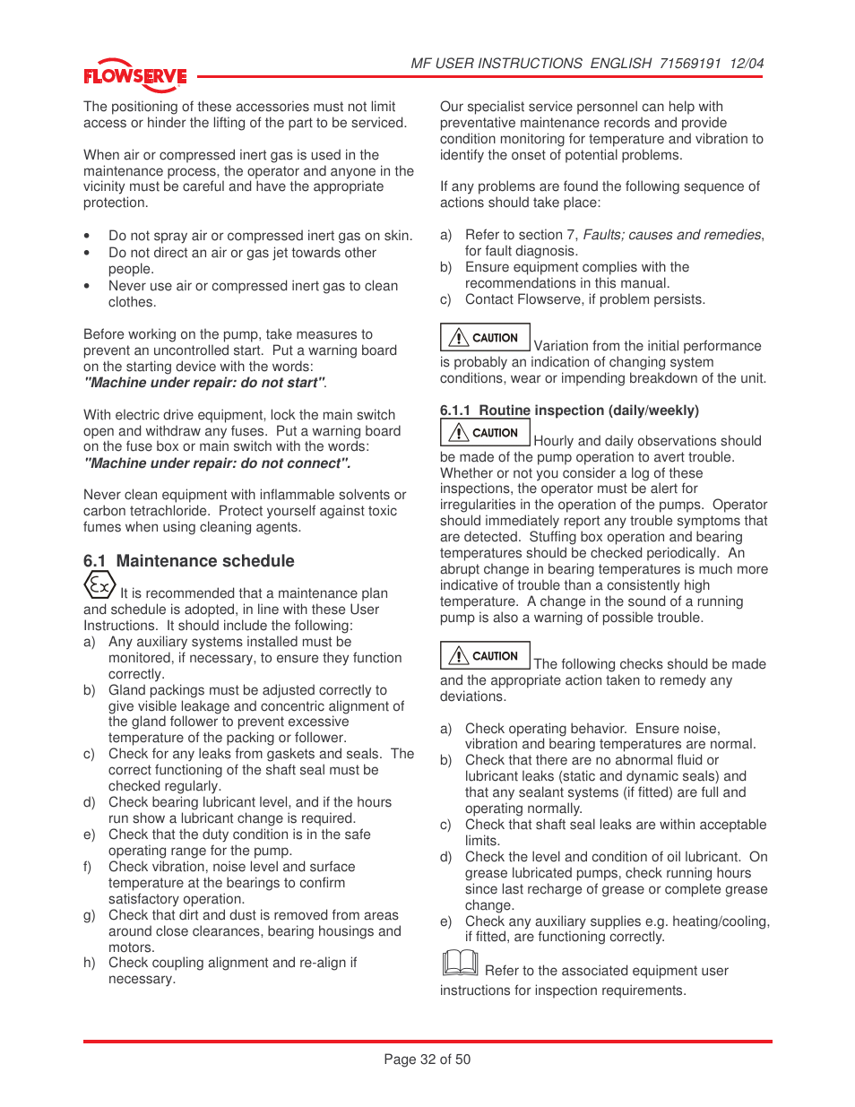 Flowserve MF User Manual | Page 32 / 50