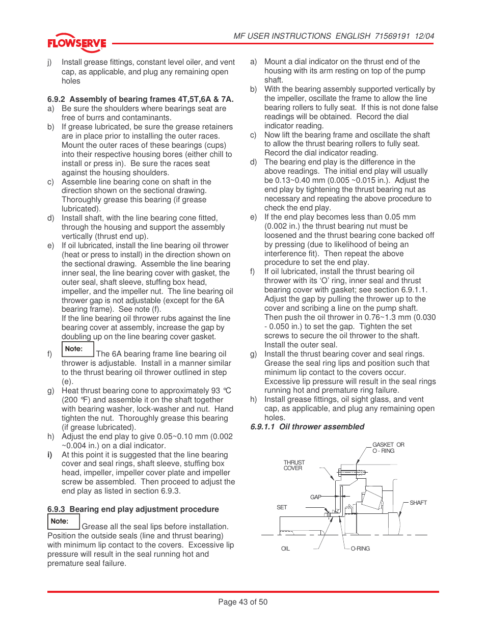 Flowserve MF User Manual | Page 43 / 50