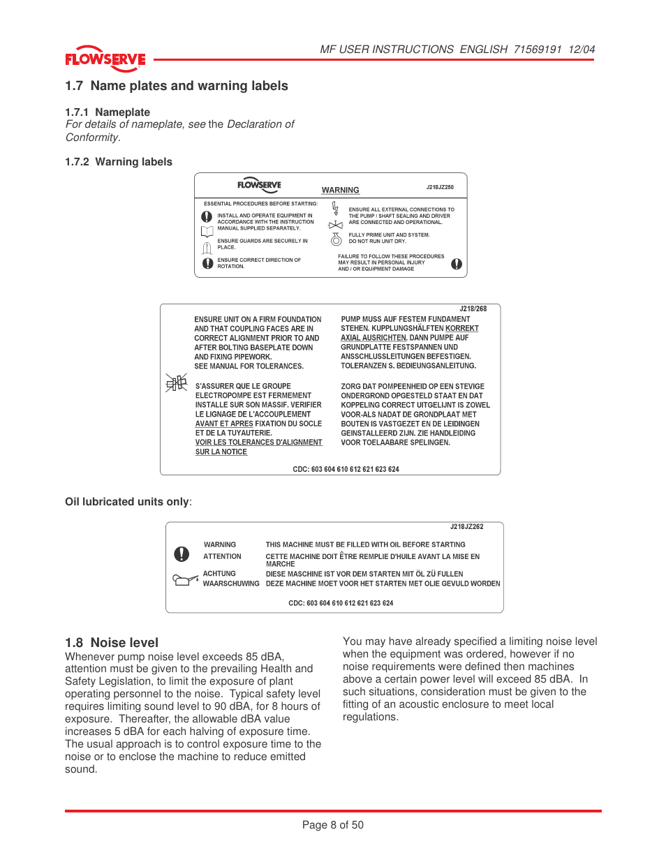 Flowserve MF User Manual | Page 8 / 50