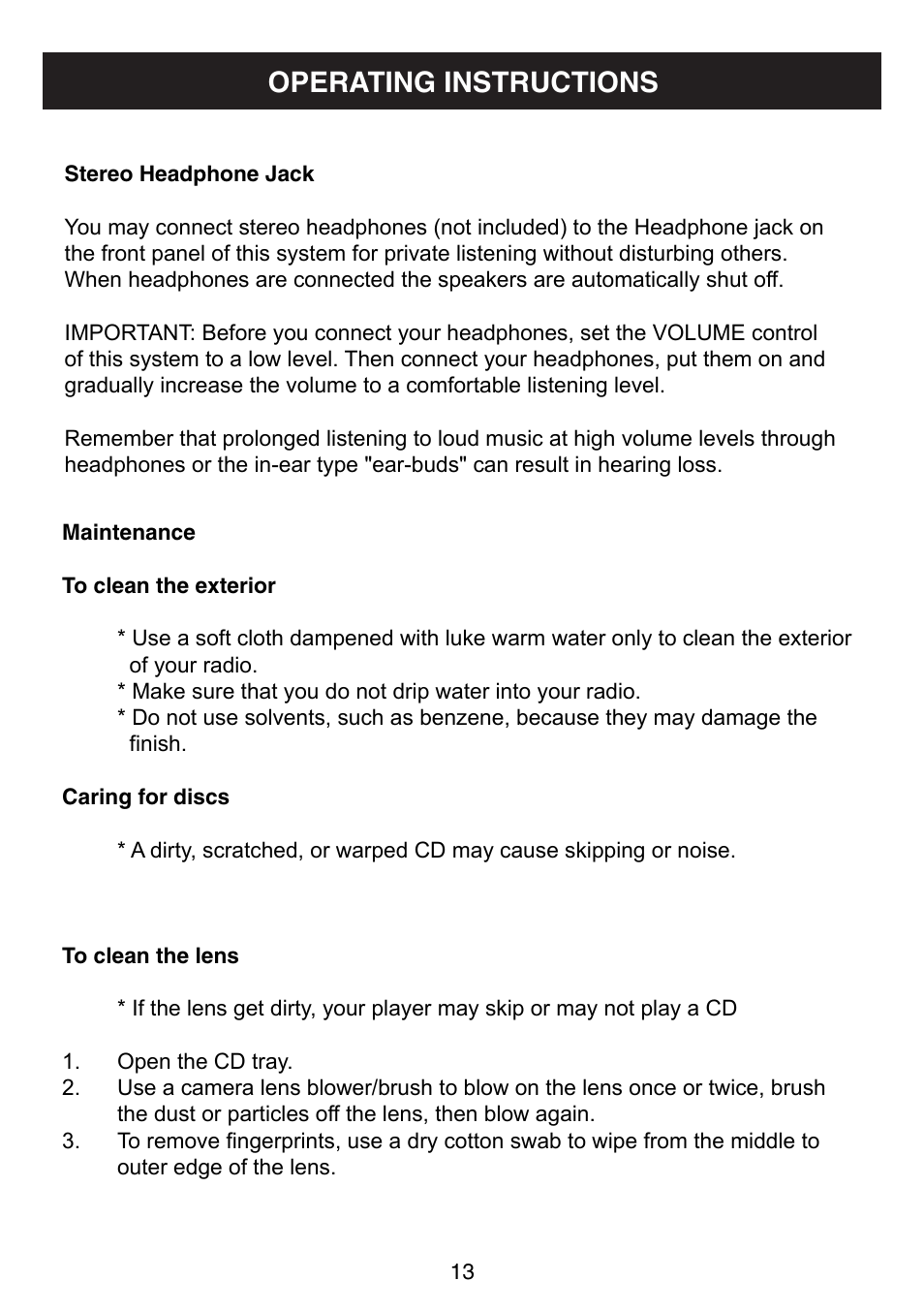 Operating instructions | Curtis IP1500UK User Manual | Page 14 / 17