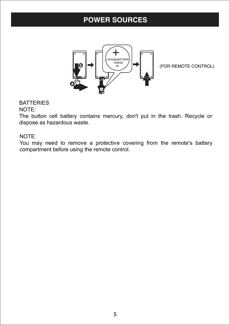 Power sources | Curtis IP1500UK User Manual | Page 6 / 17