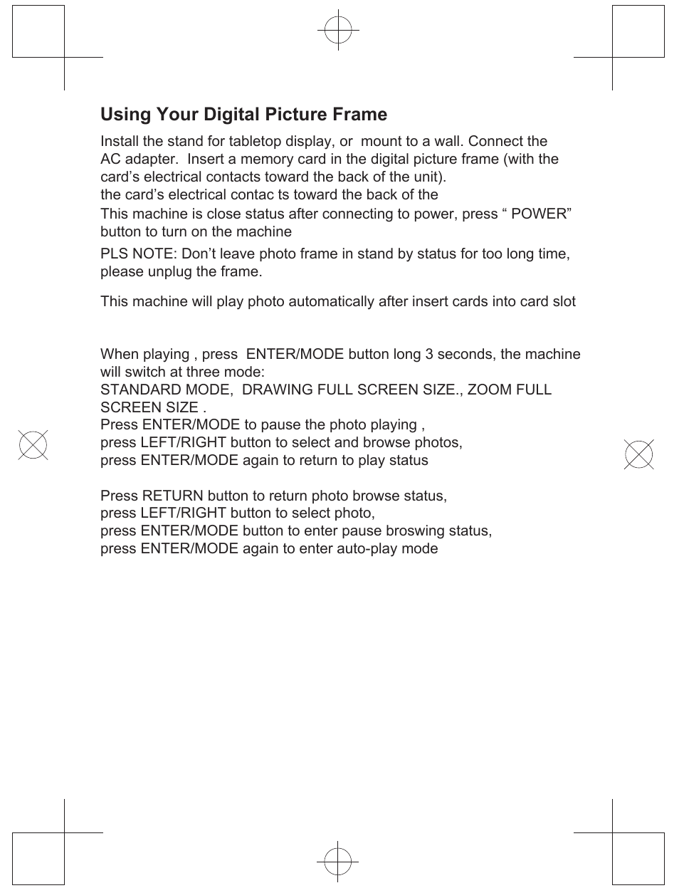 Using your digital picture frame | Curtis DPF716 User Manual | Page 6 / 7