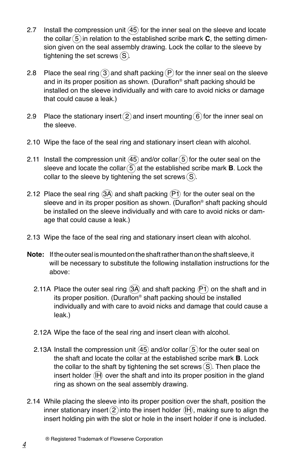 Flowserve Tandem Seal User Manual | Page 4 / 8