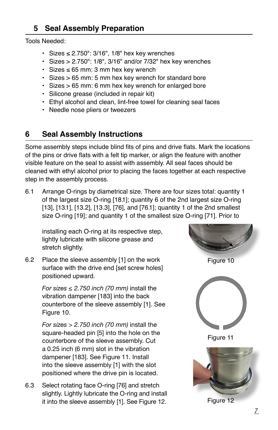 5 seal assembly preparation, 6 seal assembly instructions | Flowserve ISC2 Dual Pusher Repair User Manual | Page 7 / 12