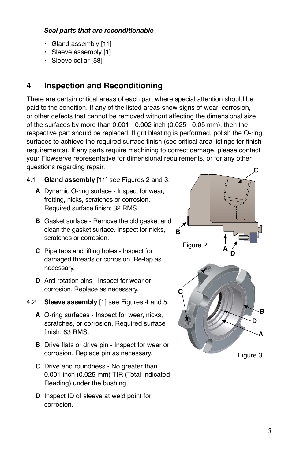 4 inspection and reconditioning | Flowserve ISC2 Single Pusher Repair User Manual | Page 3 / 8