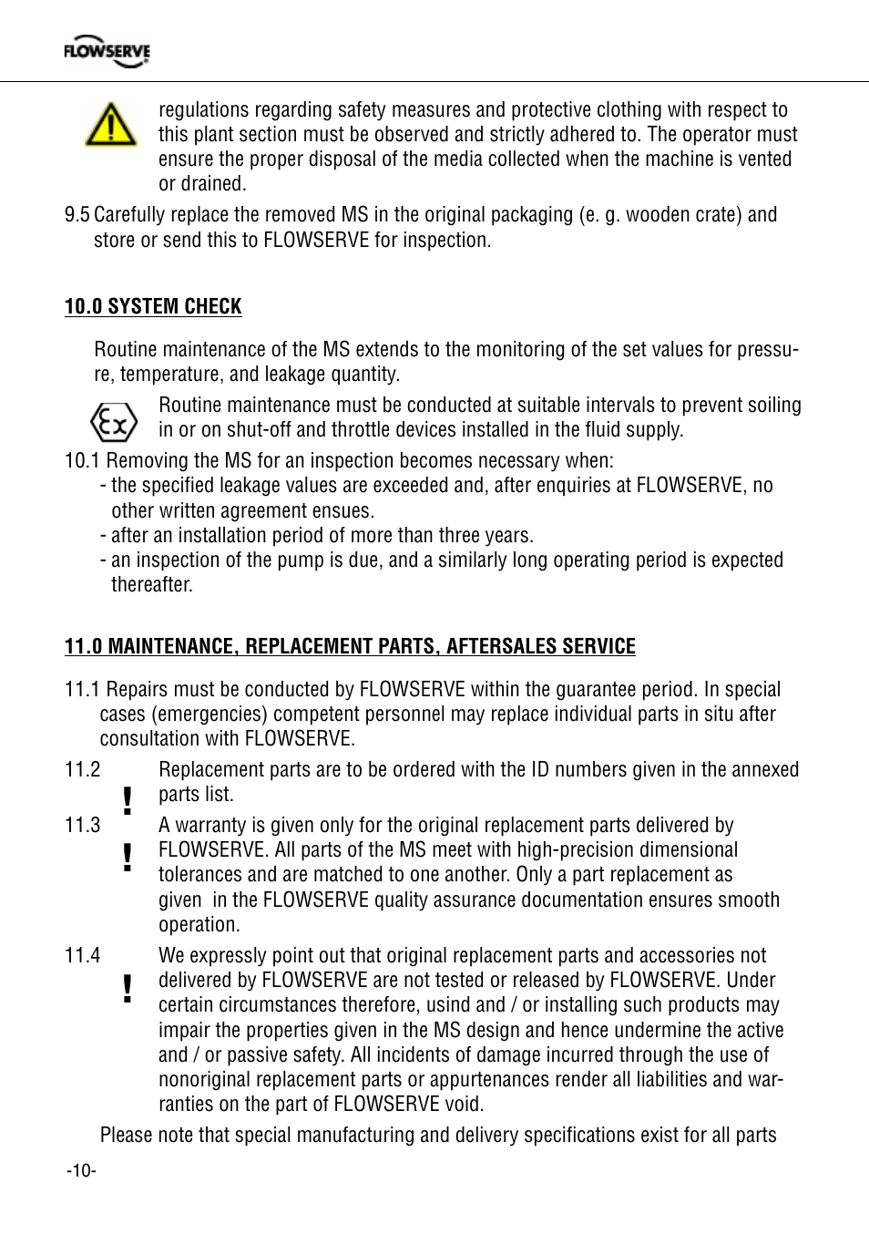 Flowserve 955 Chemiepac User Manual | Page 10 / 12