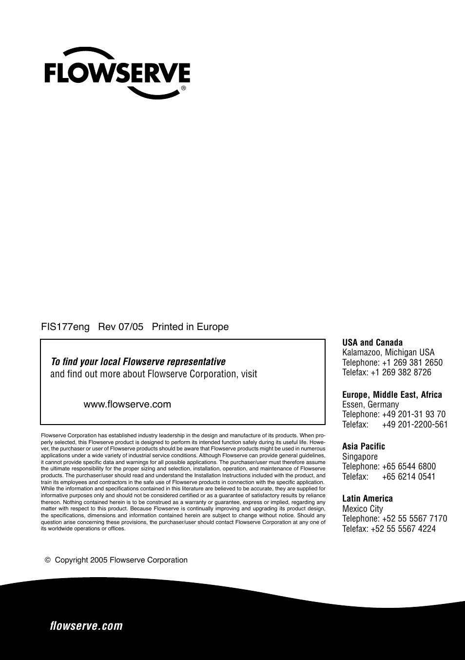 Flowserve 955 Chemiepac User Manual | Page 12 / 12