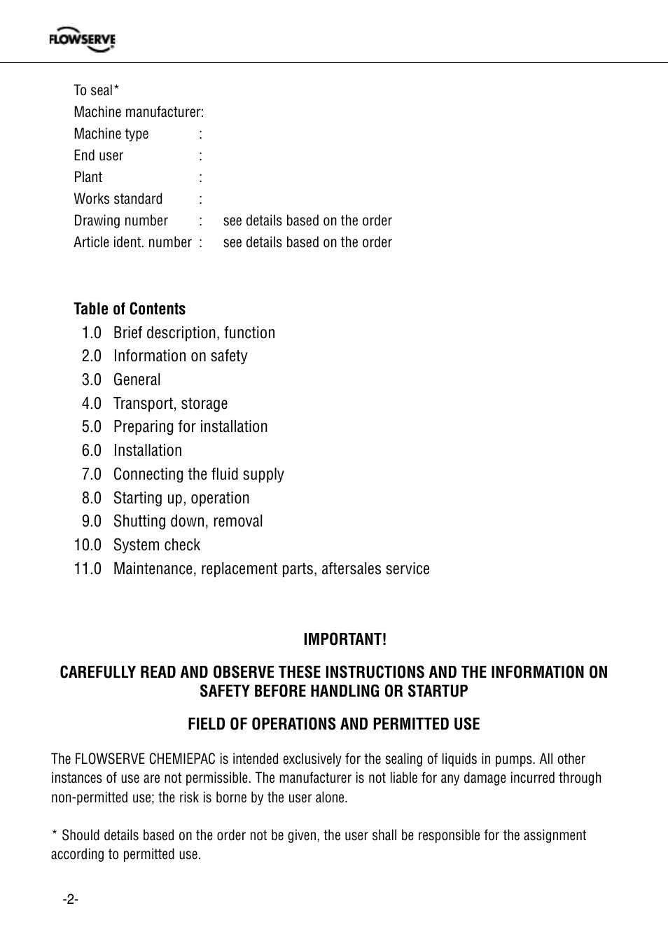 Flowserve 955 Chemiepac User Manual | Page 2 / 12