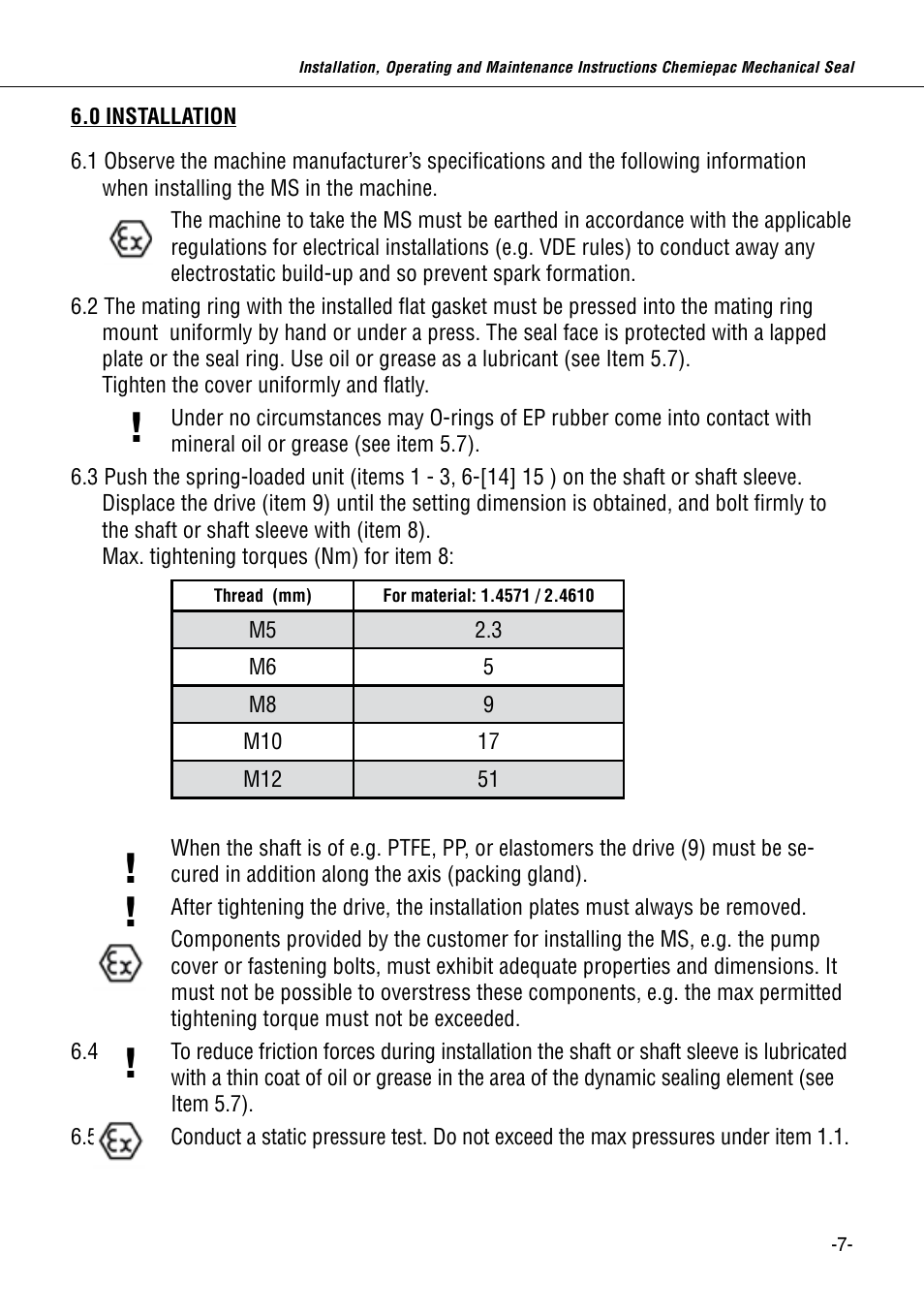 Flowserve 955 Chemiepac User Manual | Page 7 / 12